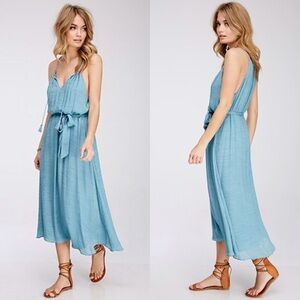 Gorgeous Forever 21 Light Blue Crepe Maxi Goddess Dress Small